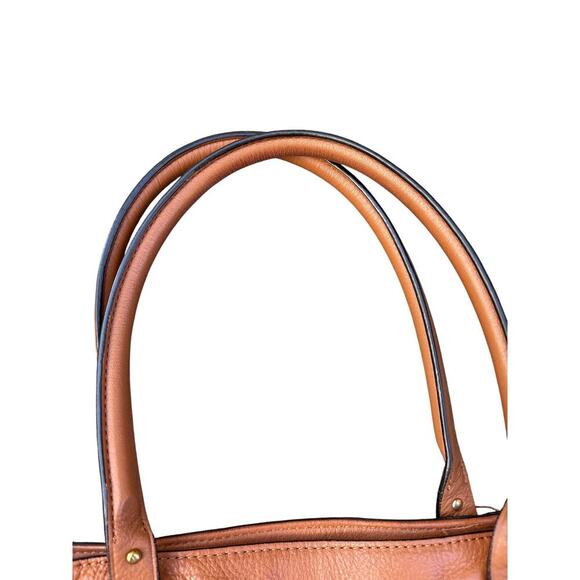 Ralph Lauren Cognac Glove Tanned Leather Tote Satchel Heritage Logo - Picture 7 of 7